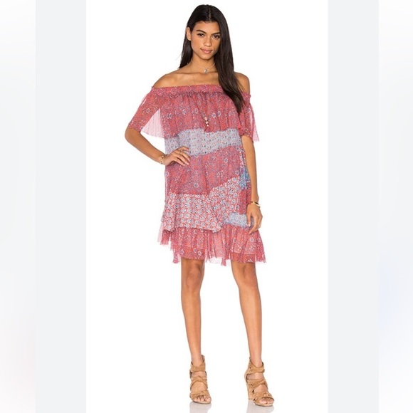 Rebecca Taylor Amanda Silk Off Shoulder Dress - Picture 1 of 9